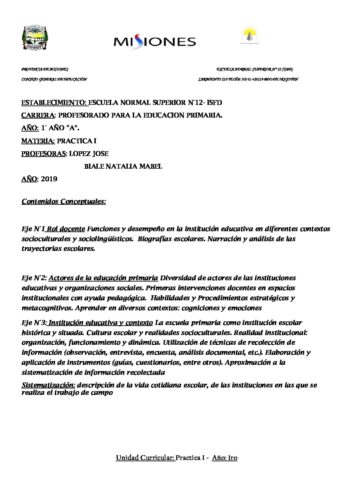 Instituto Superior de Formación Docente - Escuela Normal Superior Nº12