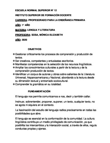 Instituto Superior de Formación Docente - Escuela Normal Superior Nº12