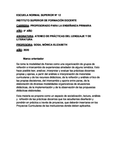 Instituto Superior de Formación Docente - Escuela Normal Superior Nº12